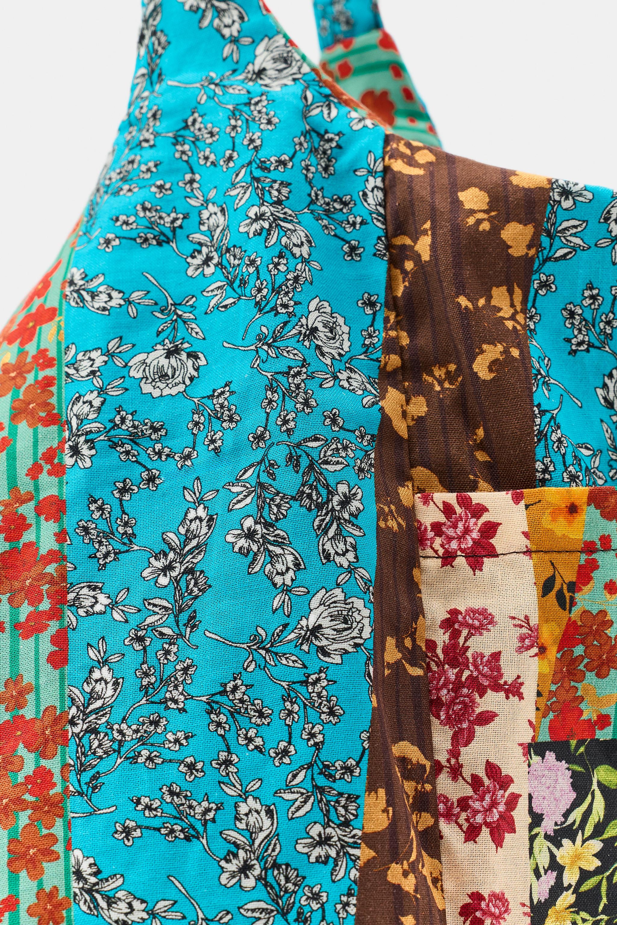 100% COTTON FLORAL PRINT MAXI BAG